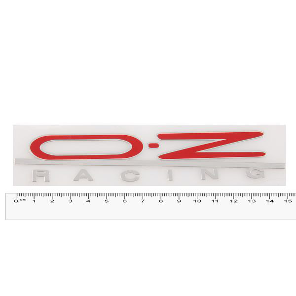 Шильдик металлопластик SW "OZ RACING" Красный 150*20мм (наклейка)