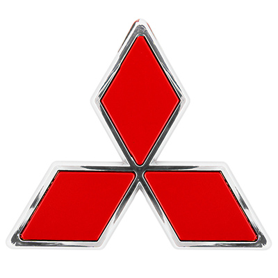 Эмблема красная SW Mitsubishi 34x30мм (скотч)
