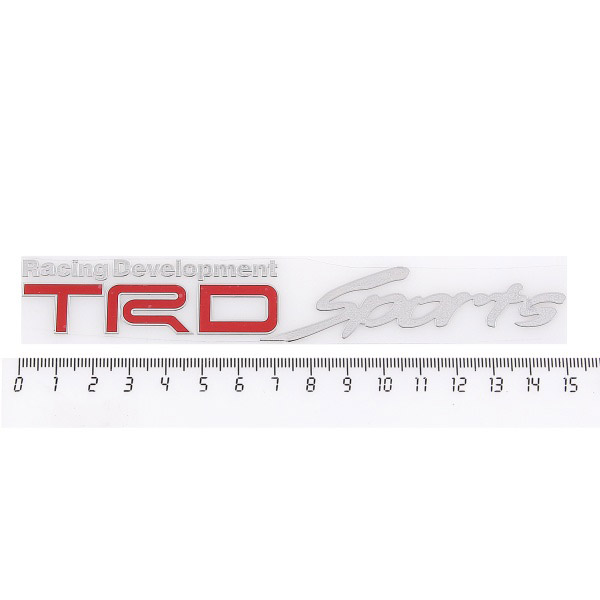 Шильдик металлопластик SW "Racing Development TRD" Красный 150*22мм (наклейка)