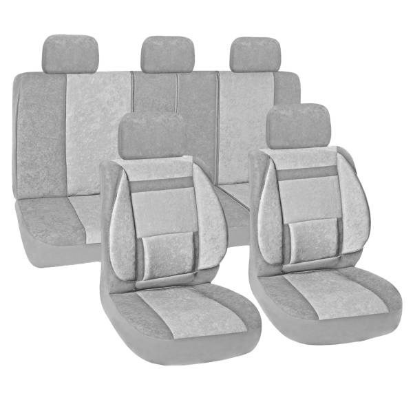 Чехлы сиденья SKYWAY Protect Plus-10 вельвет 11 предм. серый