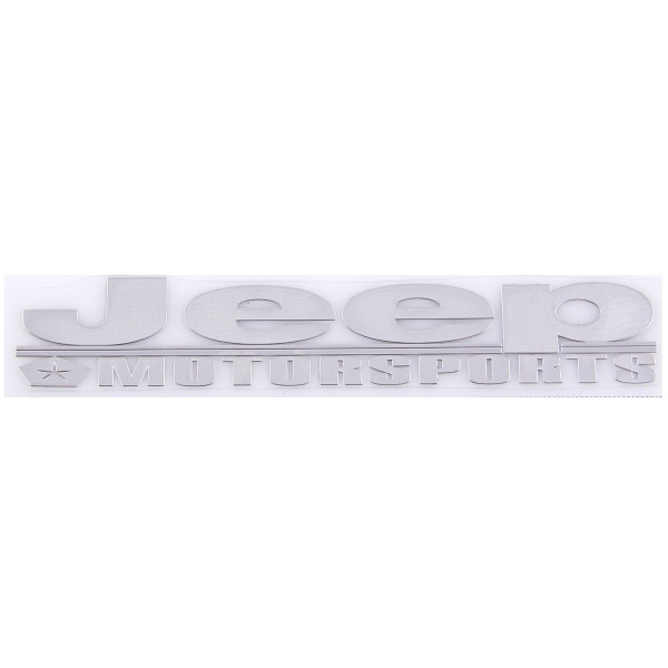 Шильдик металлопластик SW "JEEP MOTORSPORTS" Серый 150*35мм (наклейка)