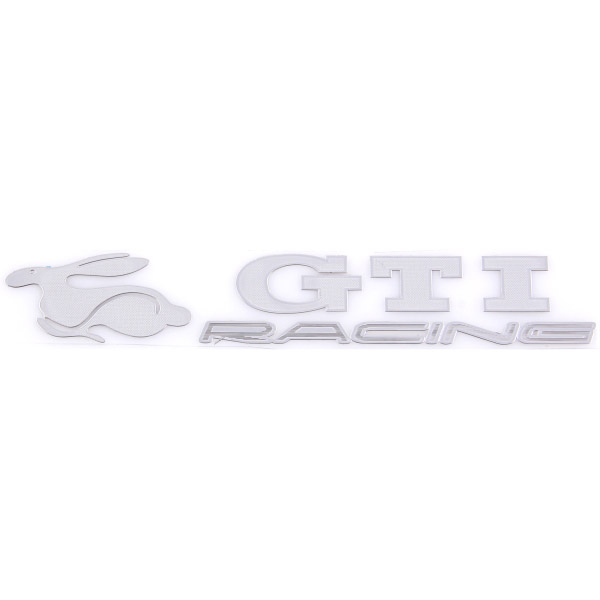Шильдик металлопластик SW "GTI RACING" Серый 140*20мм (наклейка)