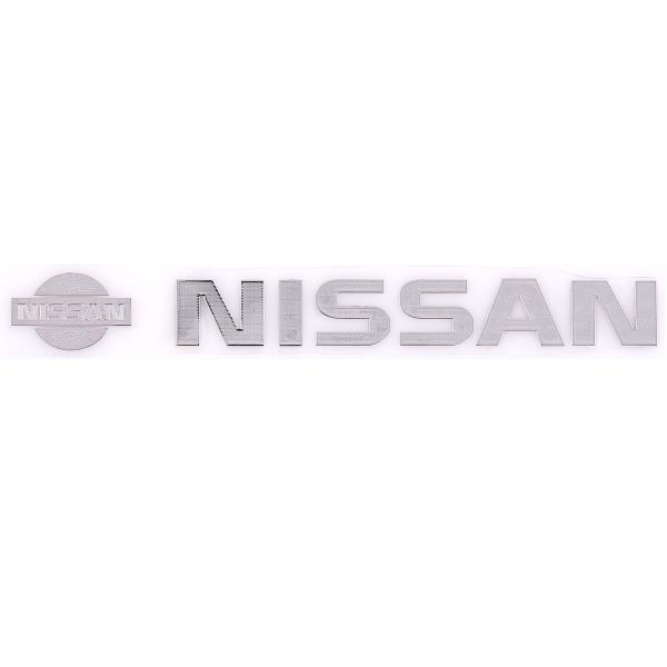 Шильдик металлопластик SW "NISSAN" Серый 115*20мм (наклейка)