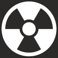 Наклейка БЛИКЕР термо плоттер Знак радиации (50х50) цвет серебро (упак 1шт) SKYWAY