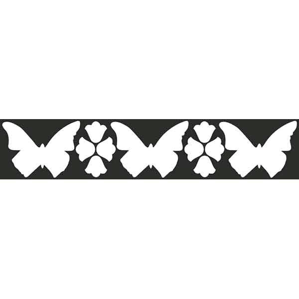 Наклейка БЛИКЕР термо плоттер Бабочки (50х250) цвет серебро (упак 1шт) SKYWAY