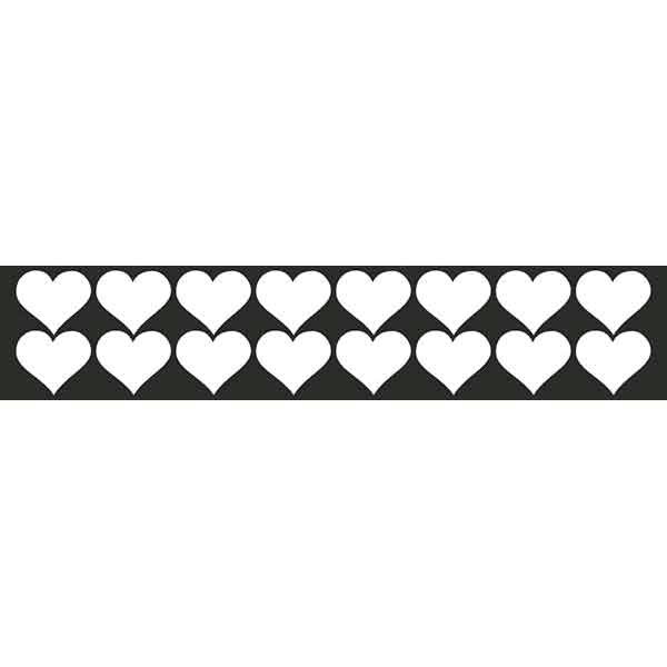 НАБОР НАКЛЕЕК Сердечки светоотр.плоттер (50х250) цвет серебро (упак 1шт) SKYWAY