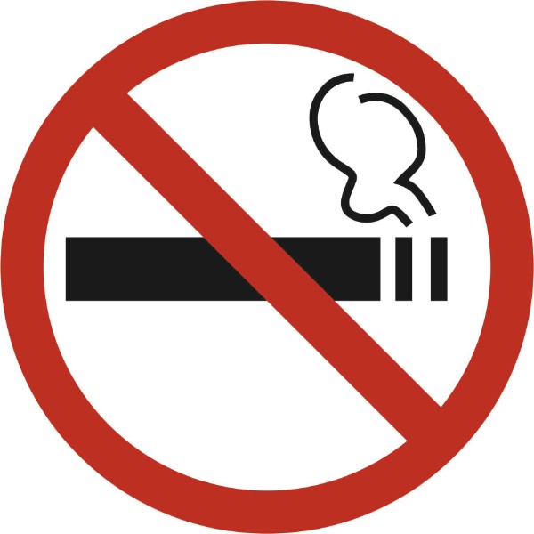 Наклейка КУРЕНИЕ круглая ГОСТ "Курение запрещено" (d 150мм) (уп. 1 шт) SKYWAY
