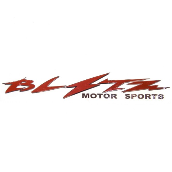Шильдик металлопластик SW "BLITZ Motor Sports" Красный 150*20мм (наклейка)