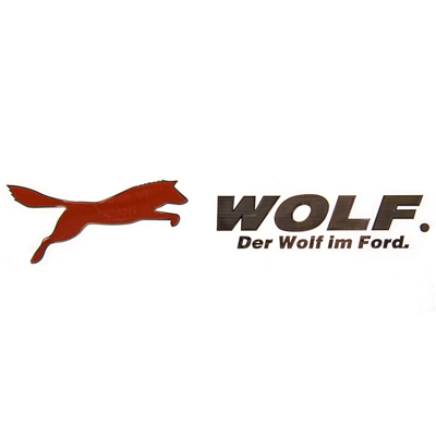 Шильдик металлопластик SW "WOLF" Красный 150*20мм (наклейка)