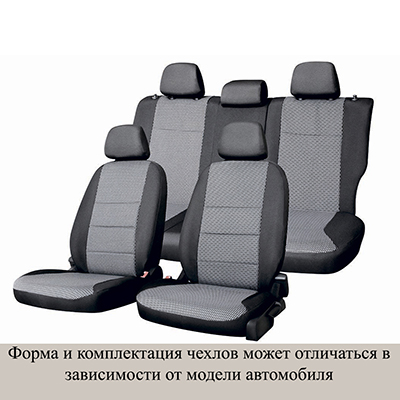 Чехлы сиденья MAZDA 3/ MAZDA Axela 2009-2013, седан Жаккард 14 предм. SKYWAY Черный/Серый лев и прав руль