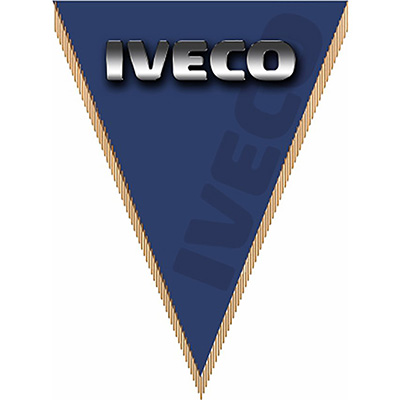 Вымпел треугольный IVECO фон синий (260х200) цветной  (уп.1шт) SKYWAY