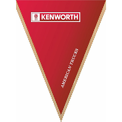 Вымпел треугольный KENWORTH фон красный (260х200) цветной  (уп.1шт) SKYWAY