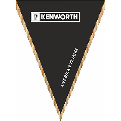 Вымпел треугольный KENWORTH фон черный (260х200) цветной  (уп.1шт) SKYWAY