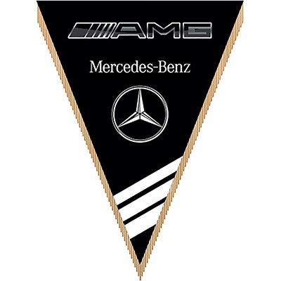 Вымпел треугольный Mersedes-Benz amg черный  (260х200) цветной  (уп.1шт) SKYWAY