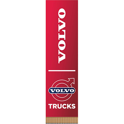 Вымпел прямоугольный VOLVO  trucks фон красный (200х55) цветной (1шт) SKYWAY