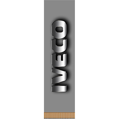 Вымпел прямоугольный IVECO фон серый сплошной (200х55) цветной (1шт) SKYWAY