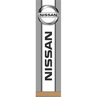 Вымпел прямоугольный NISSAN фон серый (200х55) цветной (1шт) SKYWAY
