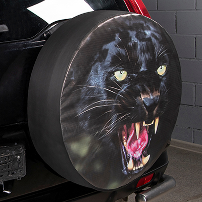 Чехол запасного колеса Черная пантера R16,17 диаметр 77см SKYWAY экокожа/полиэстер