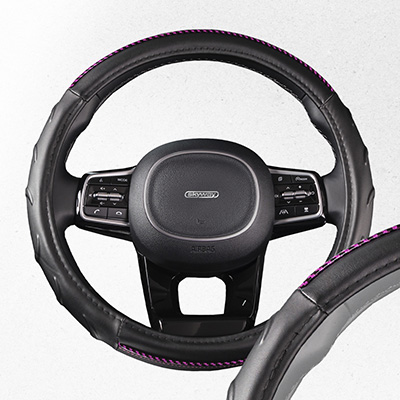 Оплетка SKYWAY Luxury-6 M Черно/Фиолетовая экокожа