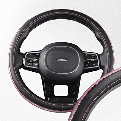 Оплетка SKYWAY Luxury-7 M Черно/Розовая экокожа