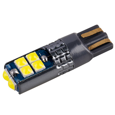 Автолампа диод T10 (W5W) 12/24V 10 SMD без цоколя 1-конт Белая SKYWAY CAN BUS габарит/стоп/салон/номер