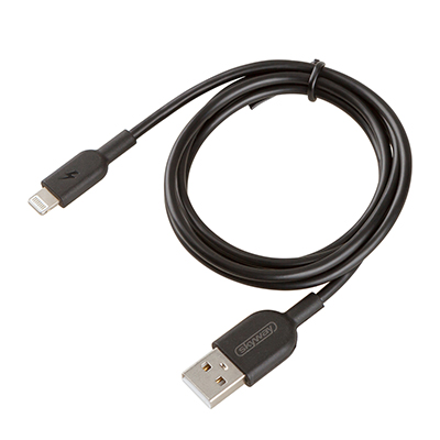 Кабель USB - Lightning 10W 2A SKYWAY черный в пакете 1м