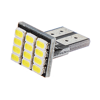 Автолампа диод T10 (W5W) 12V 12 SMD без цоколя 1-конт Белая SKYWAY CAN BUS комп.2 шт габарит/стоп/салон/номер