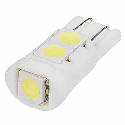 Автолампа диод T10 (W5W) 12V 5 SMD диодов 1-конт Белая SKYWAY (в компл. 2 шт.)