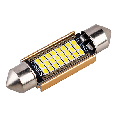 Автолампа диод T11 (C5W) 12V 24 SMD диода 1-конт 39мм (CANBUS) Белая SKYWAY (в компл. 2 шт.)