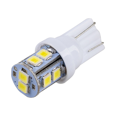 Автолампа диод T10 (W5W) 12V 10 SMD без цоколя 1-конт Белая SKYWAY комп.2 шт габарит/стоп/салон/номер