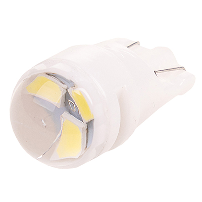 Автолампа диод T10 (W5W) 12V  3 SMD без цоколя 1-конт Белая SKYWAY D1 комп.2 шт габарит/стоп/салон/номер