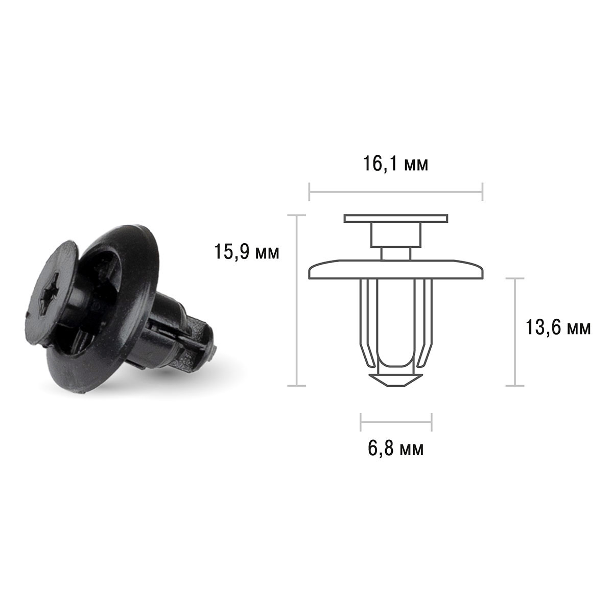 Клипса SKYWAY TOYOTA AVENSIS/VISTA/TACOMA LEXUS ES300 064 min25 (OEM: 90467-06150-C0, KJ-300)